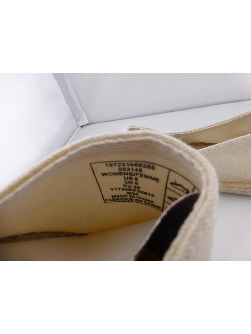 Lands' End Women's Natural Canvas Espadrille Flats Slip-On Shoes US 8 M3 - Picture 9 of 12